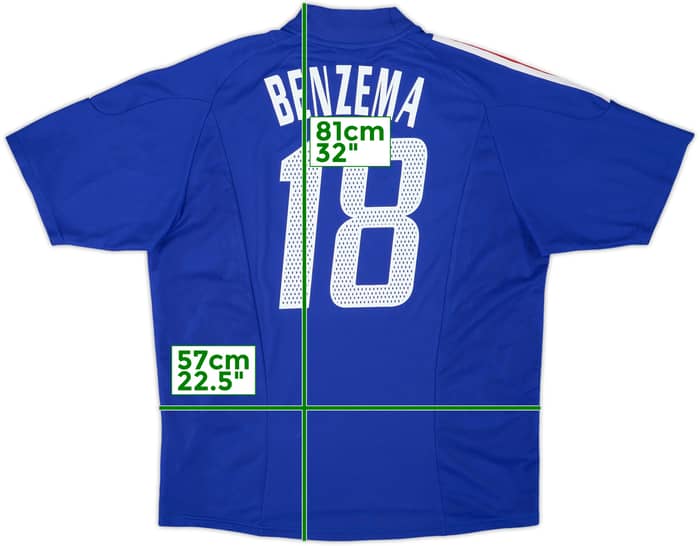 2002-04 France Home Shirt Benzema #18 - 9/10 - (XL)