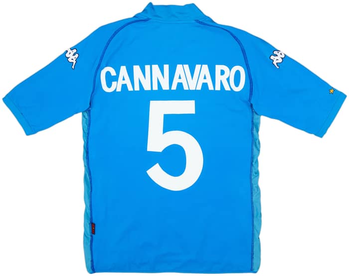 2002 Italy Home Shirt Cannavaro #5 - 7/10 - (XL)