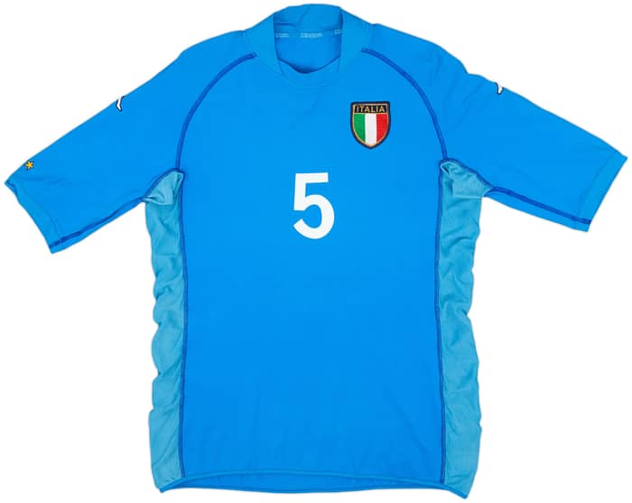 2002 Italy Home Shirt Cannavaro #5 - 7/10 - (XL)