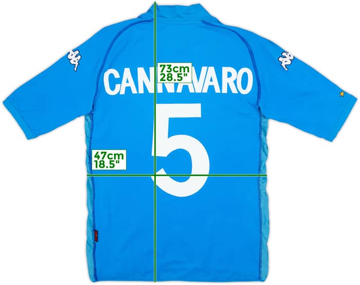 2002 Italy Home Shirt Cannavaro #5 - 7/10 - (XL)