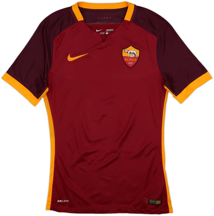 2015-16 Roma Authentic Home Shirt Dzeko #9 - 8/10 - (S)