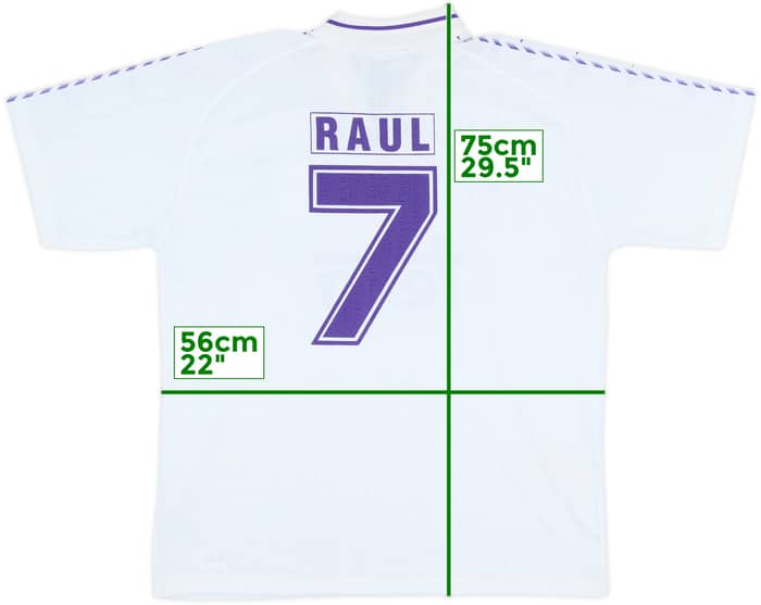 1996-97 Real Madrid Taquy Home Shirt Raul #7 - 8/10 - (L)