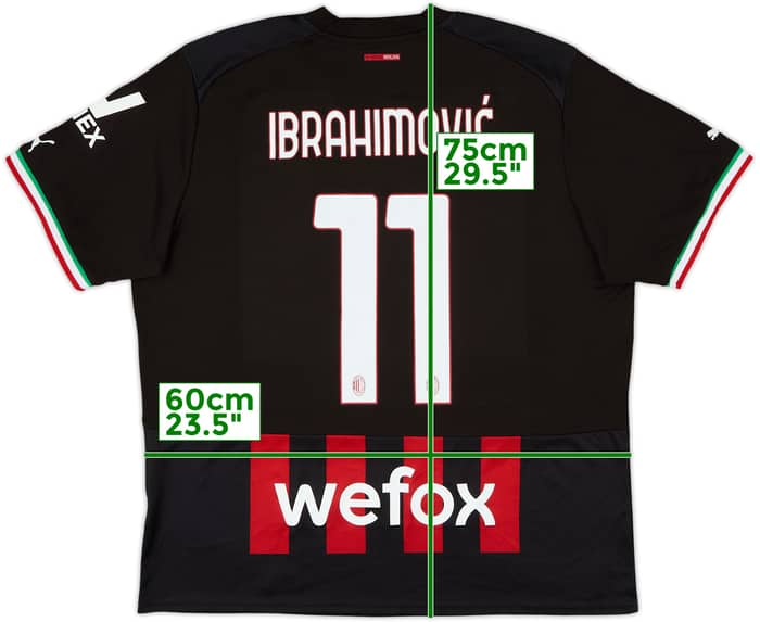 2022-23 AC Milan Home Shirt Ibrahimovic #11 - 8/10 - (XL)