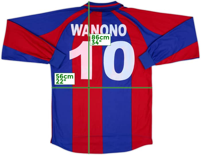 1998-99 Bologna Home L/S Shirt Wanono #10 - 9/10 - (L)