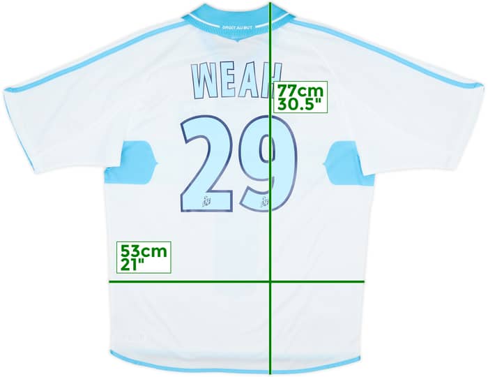 2000-01 Olympique Marseille Home Shirt Weah #29 - 7/10 - (M)