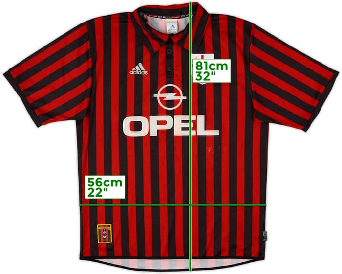 1999-00 AC Milan Centenary Home Shirt - 6/10 - (L)