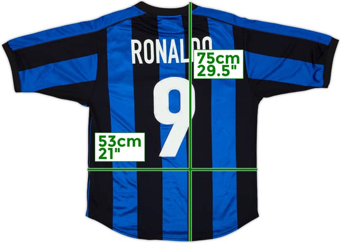 1999-00 Inter Milan Home Shirt Ronaldo #9 - 7/10 - (M)