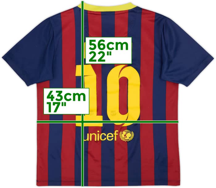 2013-14 Barcelona Home Shirt Messi #10 - 5/10 - (M.Boys)
