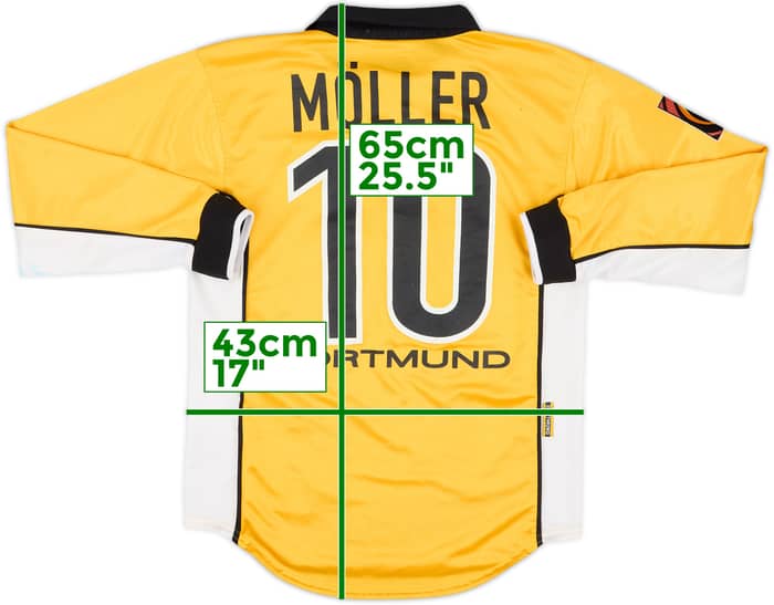 1998-00 Borussia Dortmund Home L/S Shirt Moller #10 - 4/10 - (L.Boys)