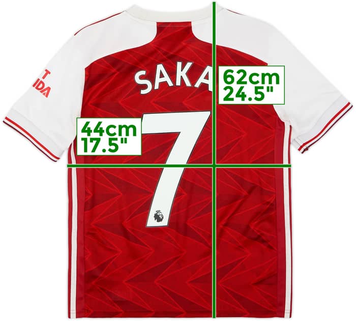 2020-21 Arsenal Home Shirt Saka #7 - 5/10 - (L.Boys)