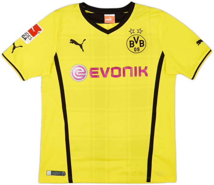 2013-14 Borussia Dortmund Home Shirt Lewandowski #9 - 4/10 - (XL.Boys)