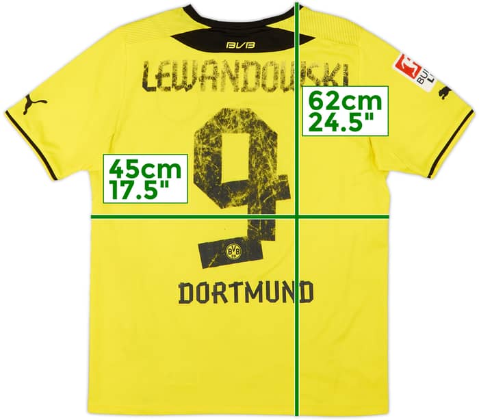 2013-14 Borussia Dortmund Home Shirt Lewandowski #9 - 4/10 - (XL.Boys)