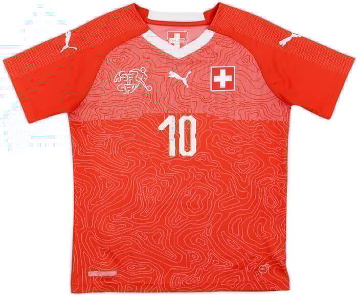 2018-20 Switzerland Home Shirt Xhaka #10 - 7/10 - (M.Boys)