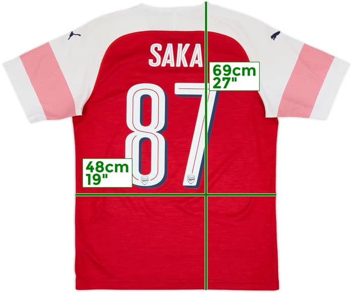 2018-19 Arsenal Home Shirt Saka #87 - 6/10 - (M)