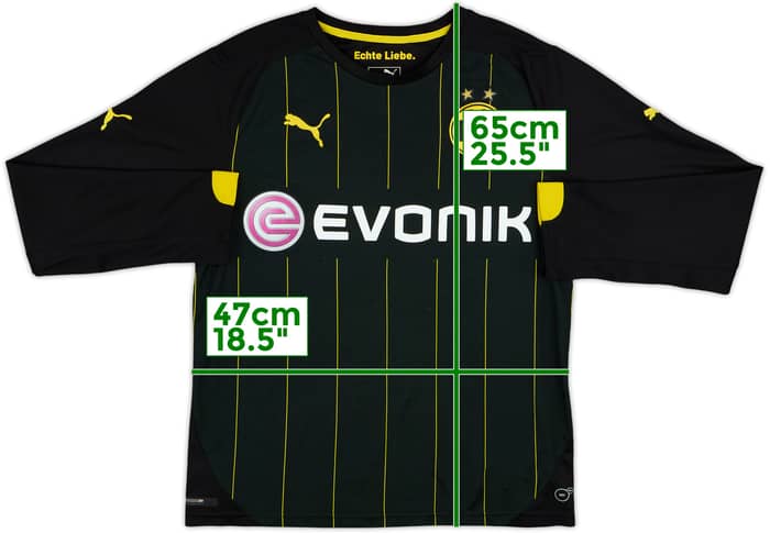 2014-16 Borussia Dortmund Away L/S Shirt - 6/10 - (S)