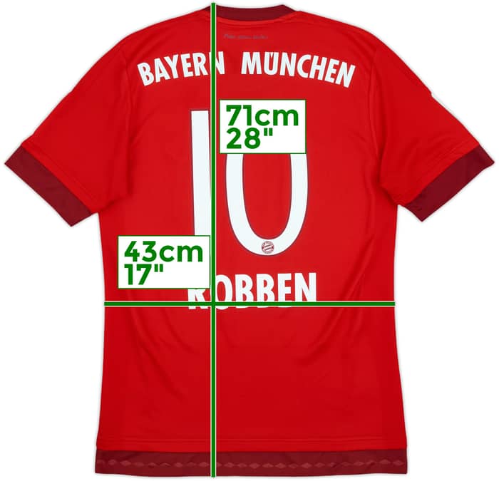 2015-16 Bayern Munich Home Shirt Robben #10 - 8/10 - (S)