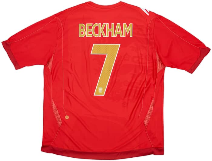 2006-08 England Away Shirt Beckham #7 - 6/10 - (XXL)