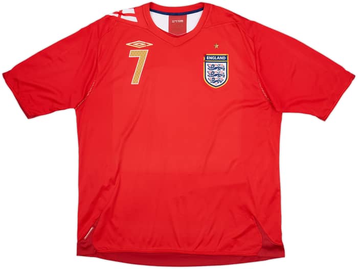 2006-08 England Away Shirt Beckham #7 - 6/10 - (XXL)