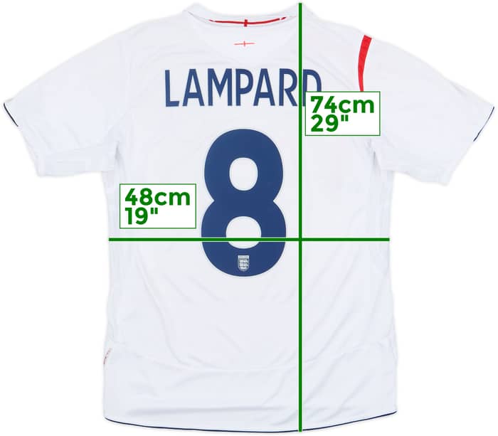 2005-07 England Home Shirt Lampard #8 - 5/10 - (M)