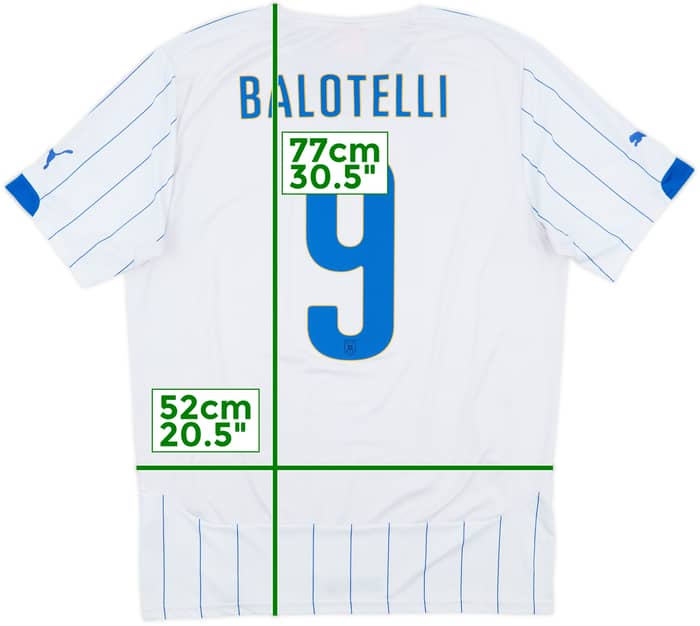 2014-15 Italy Away Shirt Balotelli #9 - 9/10 - (XL)