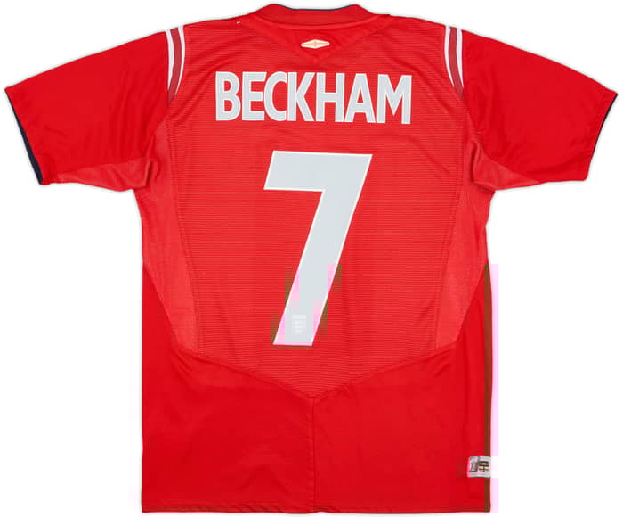 2004-06 England Away Shirt Beckham #7 - 6/10 - (S)