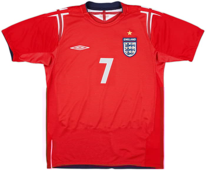 2004-06 England Away Shirt Beckham #7 - 6/10 - (S)