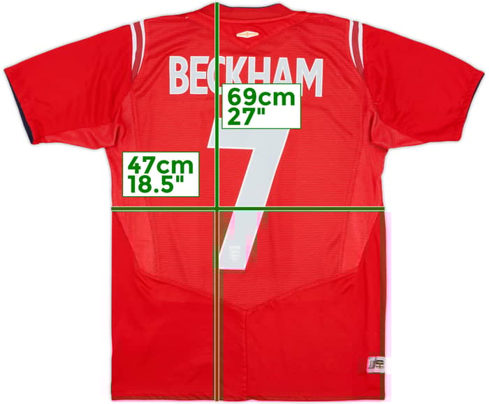 2004-06 England Away Shirt Beckham #7 - 6/10 - (S)