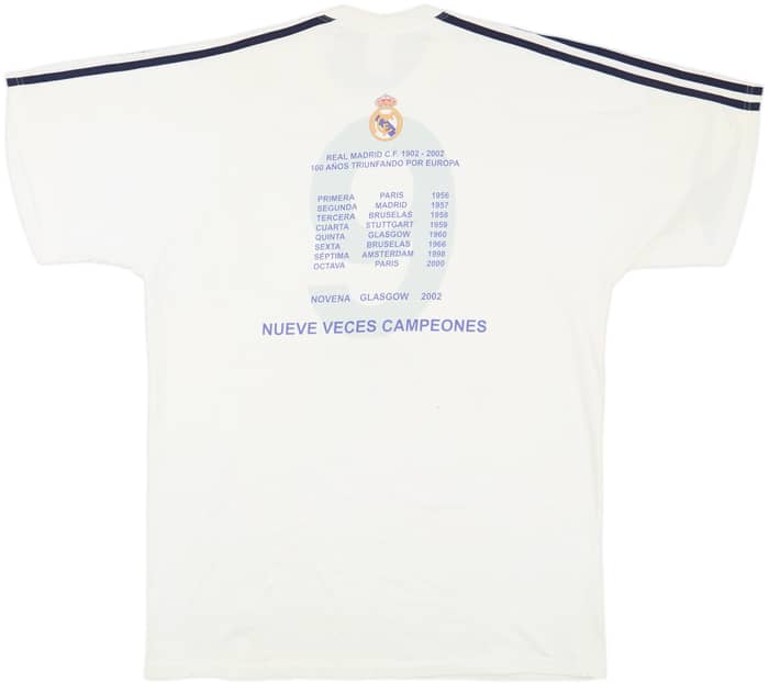 2002 Real Madrid adidas 'Champions League Winners' Cotton Tee - 6/10 - (XL)