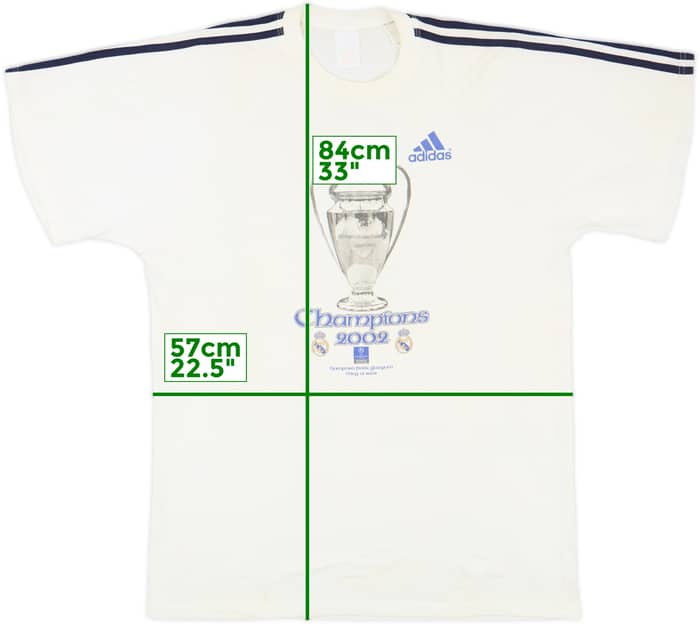 2002 Real Madrid adidas 'Champions League Winners' Cotton Tee - 6/10 - (XL)