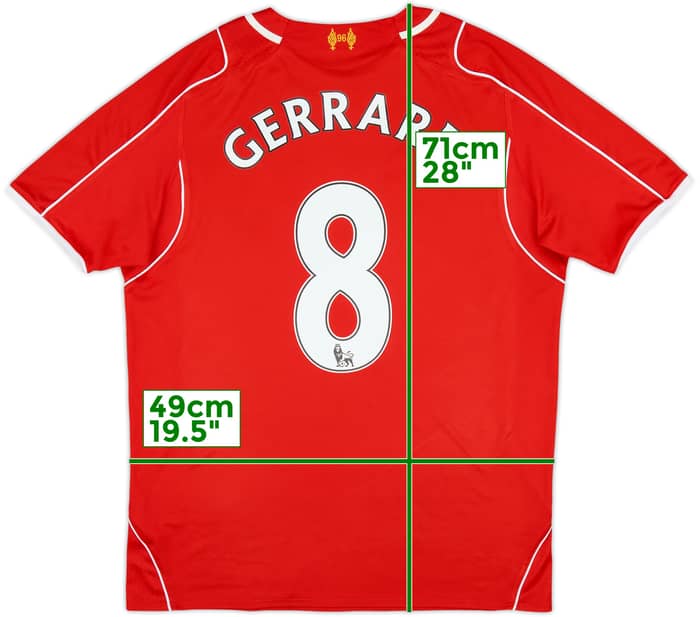 2014-15 Liverpool Home Shirt Gerrard #8 - 6/10 - (M)