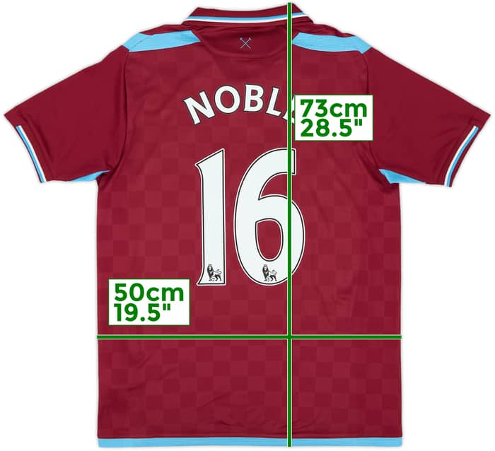 2009-10 West Ham Home Shirt Noble #16 - 9/10 - (S)