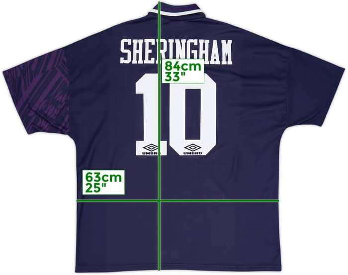 1994-95 Tottenham Away Shirt Sheringham #10 - 8/10 - (XXL)