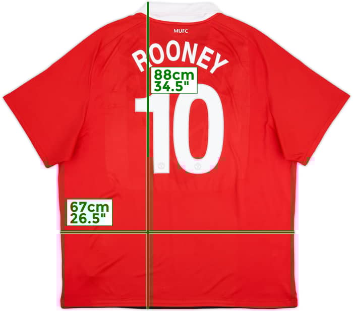 2010-11 Manchester United Home Shirt Rooney #10 - 6/10 - (3XL)
