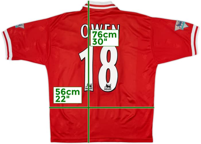 1996-98 Liverpool Home Shirt Owen #18 - 7/10 - (L)