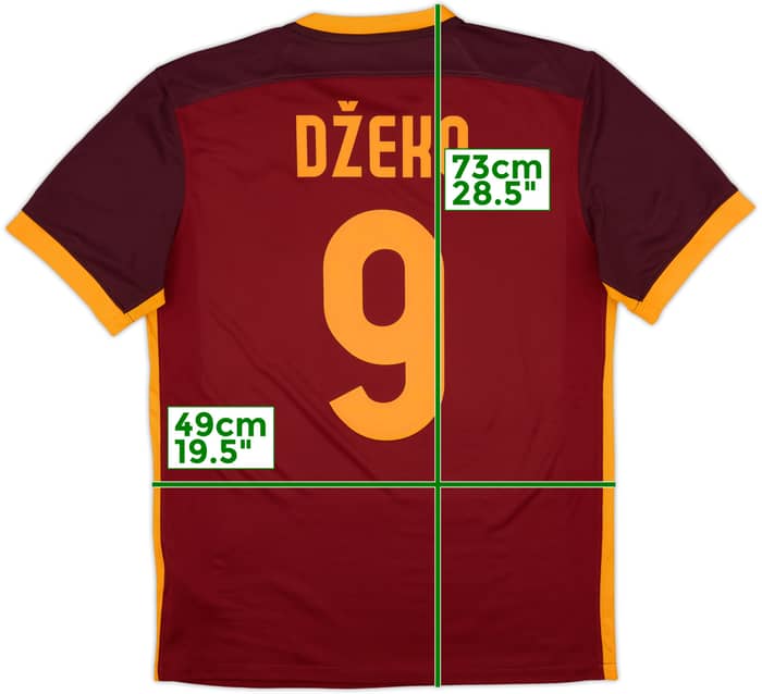 2015-16 Roma Home Shirt Dzeko #9 - 9/10 - (M)