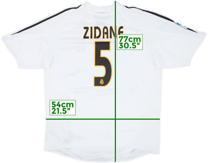 2004-05 Real Madrid Home Shirt Zidane #5 - 8/10 - (L)