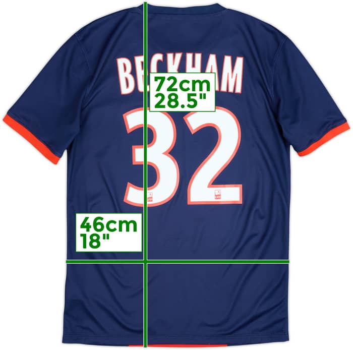 2013-14 Paris Saint-Germain Home Shirt Beckham #32 - 8/10 - (S)