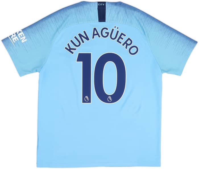 2018-19 Manchester City Home Shirt Kun Aguero #10 - 8/10 - (XL)