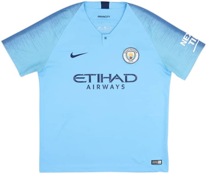 2018-19 Manchester City Home Shirt Kun Aguero #10 - 8/10 - (XL)