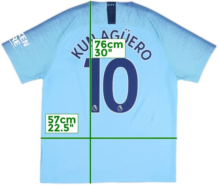 2018-19 Manchester City Home Shirt Kun Aguero #10 - 8/10 - (XL)