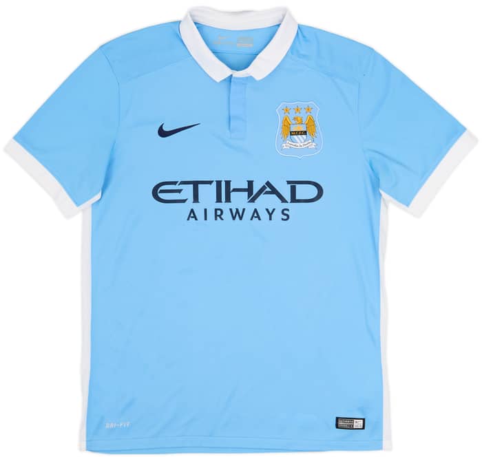 2015-16 Manchester City Home Shirt Kun Aguero #10 - 7/10 - (M)
