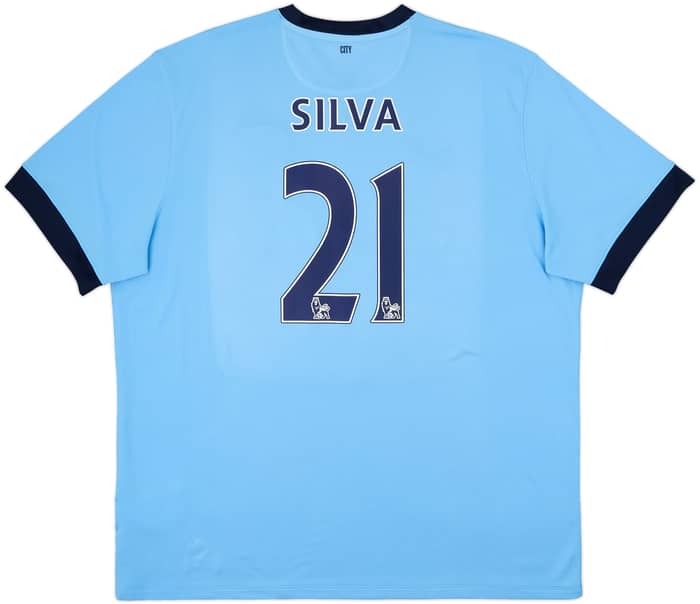 2014-15 Manchester City Home Shirt Silva #21 - 8/10 - (3XL)