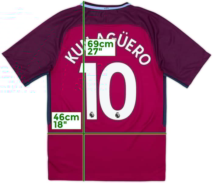 2017-18 Manchester City Away Shirt Kun Aguero #10 - 10/10 - (S)