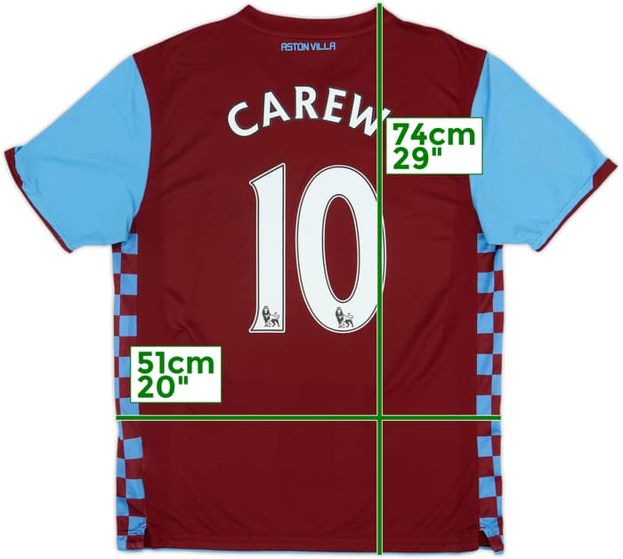 2010-11 Aston Villa Home Shirt Carew #10 - 6/10 - (L)