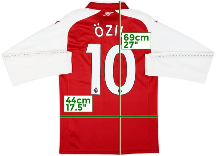 2017-18 Arsenal Home L/S Shirt Ozil #11 - 7/10 - (XS)