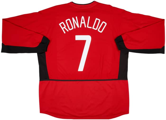 2002-04 Manchester United Home L/S Shirt Ronaldo #7 - 7/10 - (XXL)
