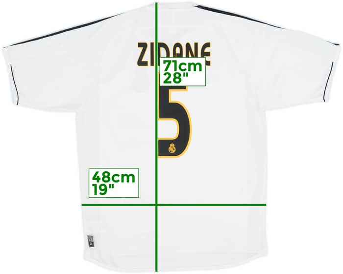 2003-04 Real Madrid Home Shirt Zidane #5 - 8/10 - (S)