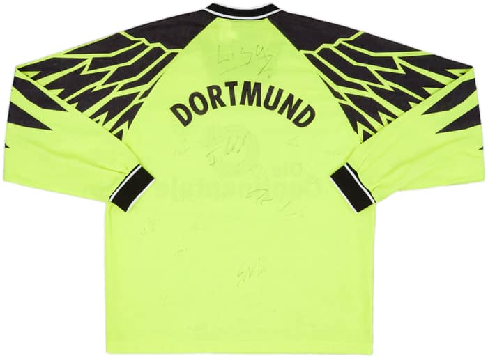 1994-95 Borussia Dortmund Squad Signed Home L/S Shirt - 6/10 - (XL)