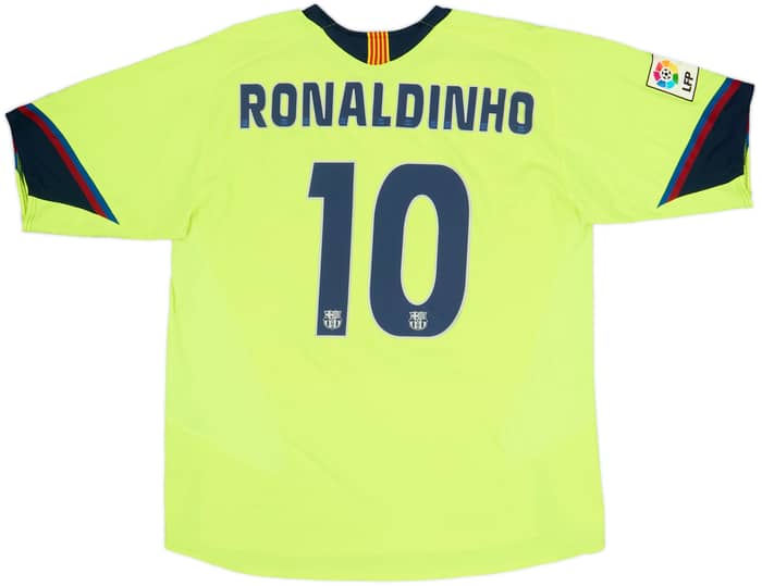 2005-06 Barcelona Away Shirt Ronaldinho #10 - 8/10 - (L)
