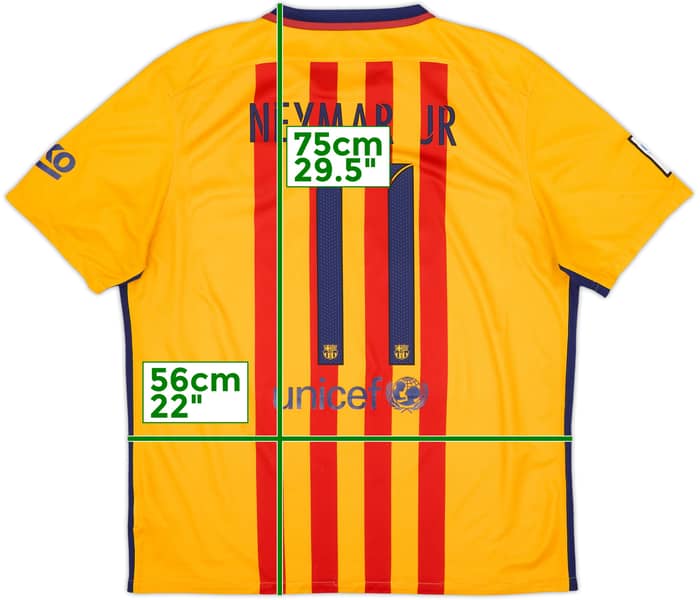 Camiseta de visitante del Barcelona 2015-16 Neymar #11 - 8/10 - (XL)